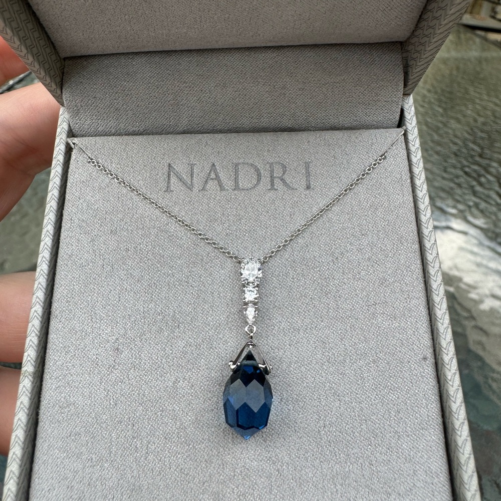 Nadri  Blue Faceted Necklace